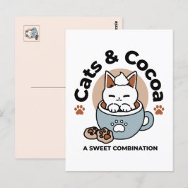 Bedårande katt i mugg juldesign - Katt & Kakao Vykort