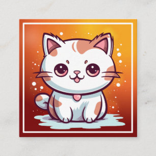 Bedårande Katt Kawaii Stil Clipart