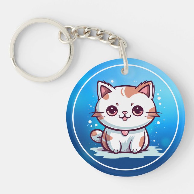 Bedårande Katt Kawaii Stil Clipart (Framsidan)