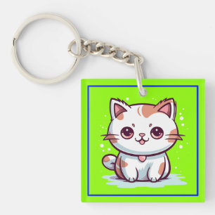 Bedårande Katt Kawaii Stil Clipart