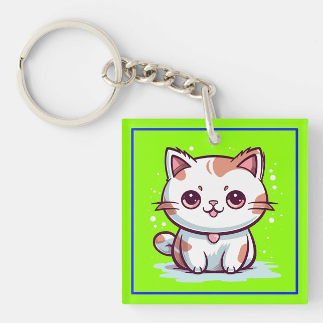 Bedårande Katt Kawaii Stil Clipart (Framsidan)