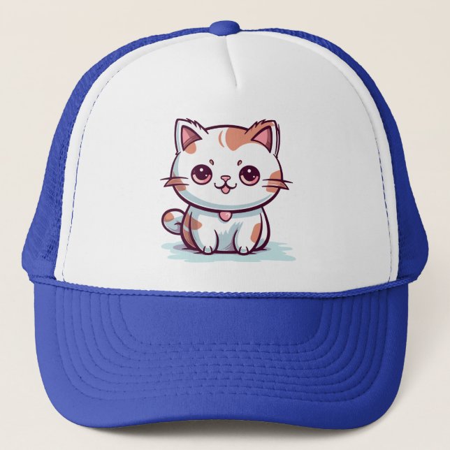 Bedårande Katt Kawaii Stil Clipart Keps (Framsida)