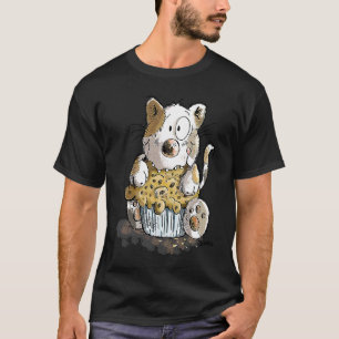 Bedårande katt som njuter av en muffins eller tårt t shirt