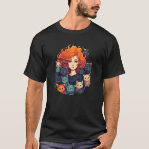 Bedårande kattflicka klär sig i Katter och Husdjur T Shirt