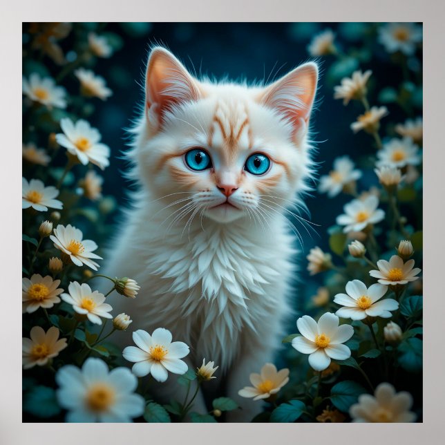 Bedårande kattunge med blå ögon poster (Framsidan)