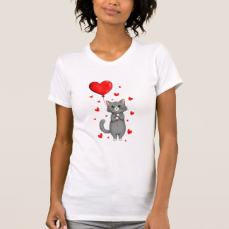 Bedårande kattvalentinskänken för kvinnor T-shirt