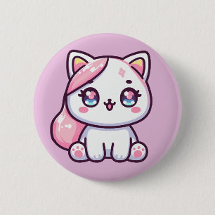 Bedårande Kawaii Kattunge Knapp