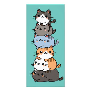 Bedårande Kawaii Stack Med Kattungar Fototryck