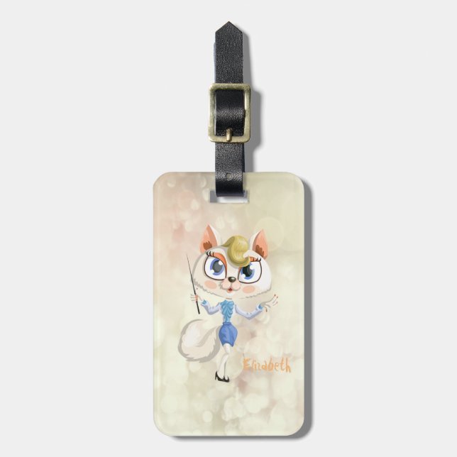 Bedårande Kitty på Bokeh Bagagebricka (Vertikal Framsida)