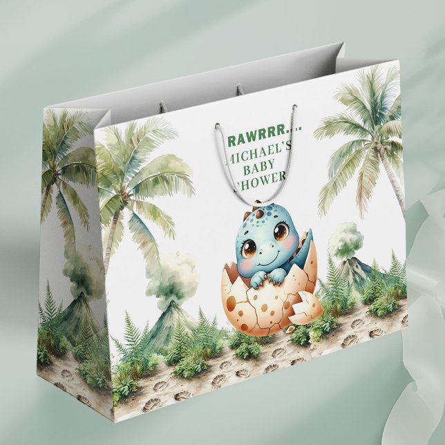 Bedårande kläcks snart Dino Baby Babyshopspresentv (Adorable Hatching Soon Dino Baby Shower Gift Bag)