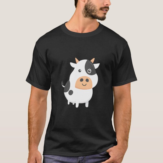 Bedårande ko Söt kalv Ko T Shirt (Framsida)