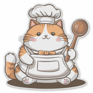 Bedårande kockkatten klistermärken