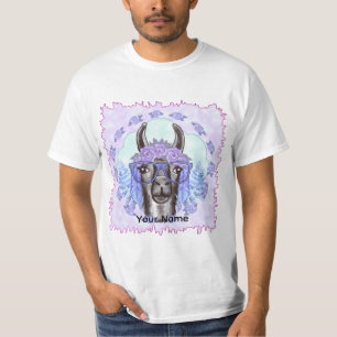 Bedårande lama som bär glasögon  t shirt