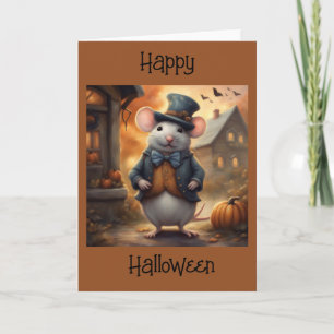 Bedårande lantmus på Halloween Kort