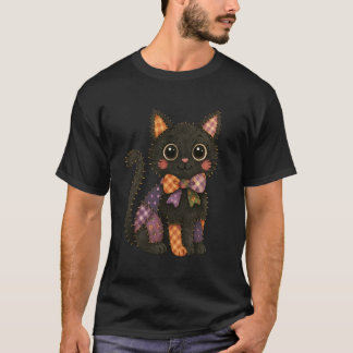 Bedårande lapptäcke katt skrämmande - Söt kitty ha T Shirt