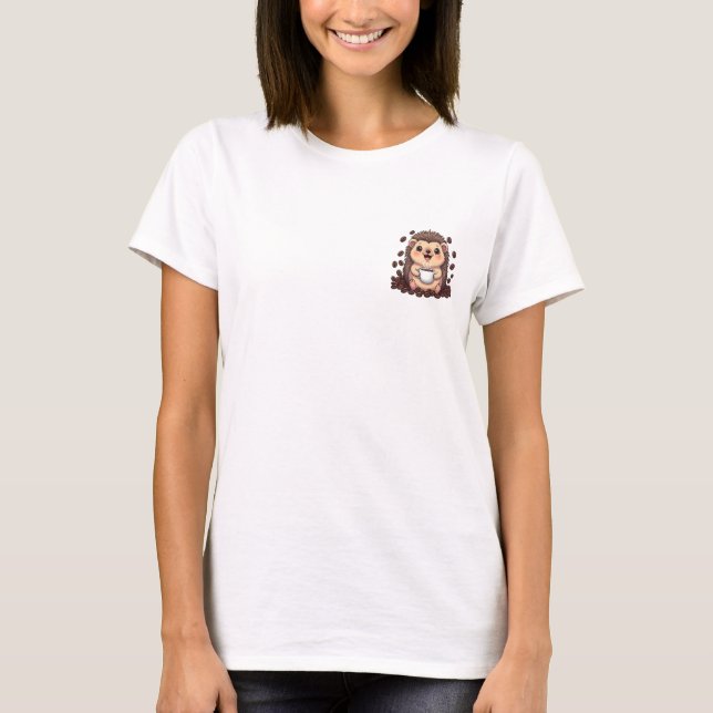 Bedårande Leende Igelkott Som Klamrar Sig Fast T Shirt (Framsida)