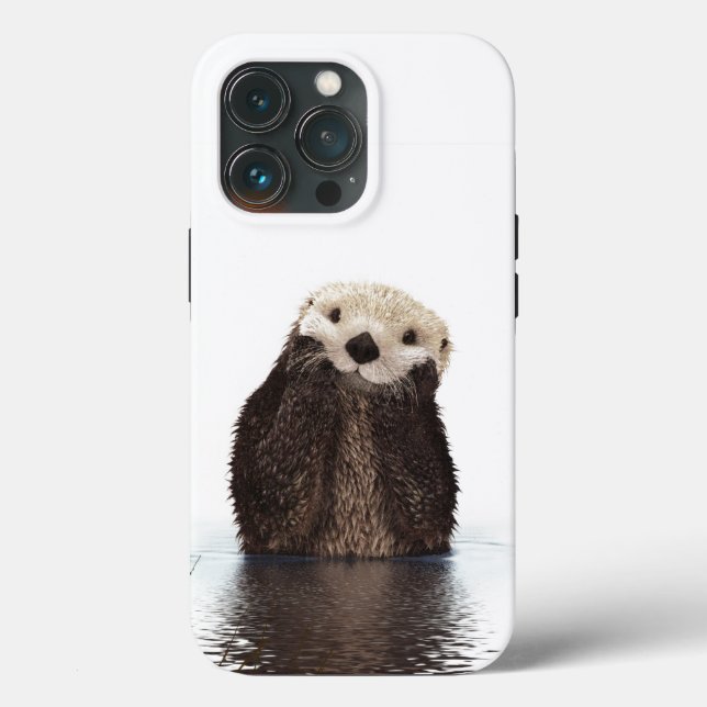Bedårande leende utter i sjö OtterBox iPhone-fodra (Baksida )