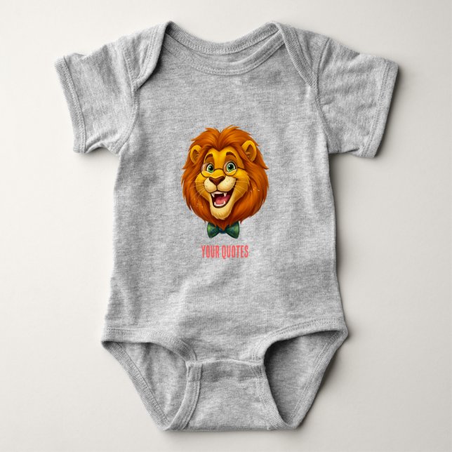 Bedårande Lejonmaskot med Fluga för Barn T Shirt (Framsida)