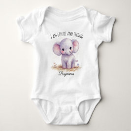 Bedårande lila elefant "Jag är varsam och stark" T Shirt