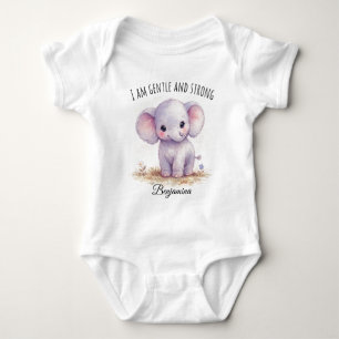 Bedårande lila elefant "Jag är varsam och stark" T Shirt