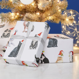Bedårande lilla katt Julmönster Presentpapper