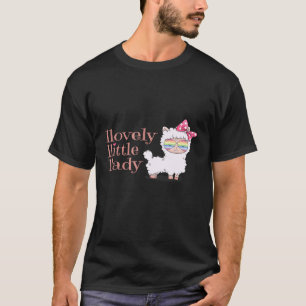 Bedårande Liten Dam Lama Söta Flickor Rosa Lama T Shirt