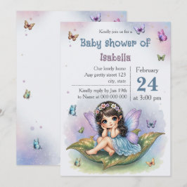 Bedårande liten fe bebis shower inbjudningar