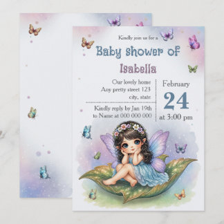 Bedårande liten fe bebis shower inbjudningar