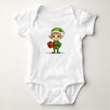 Bedårande Liten Tomte – Festlig Bebis Bodysuit-Shi