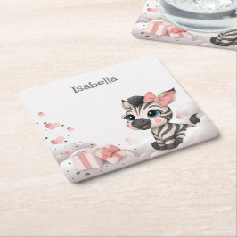 Bedårande litet serie zebra underlägg papper kvadrat