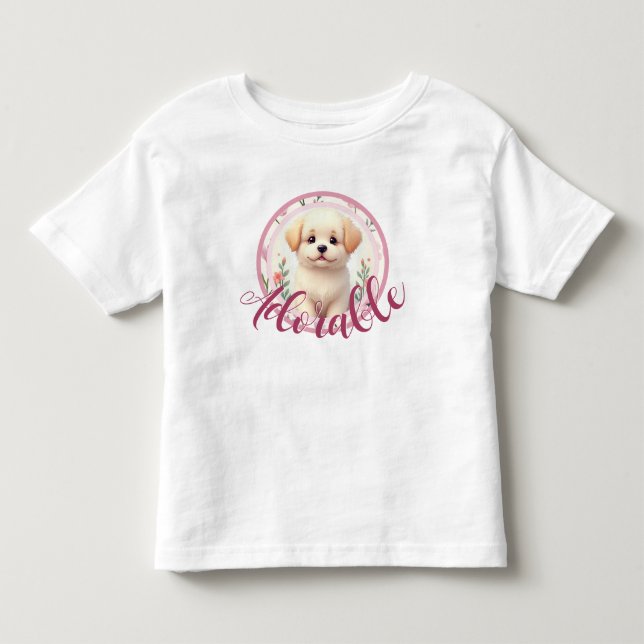 Bedårande litet valp hund t shirt (Framsida)