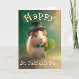 Bedårande Marsvin God Jul St. Patrick's Day Helgkort