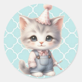 Bedårande Meow-nifik sticker Runt Klistermärke
