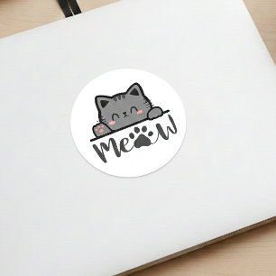 Bedårande Meow Söt Katt Klistermärke Fyrkantig Kit