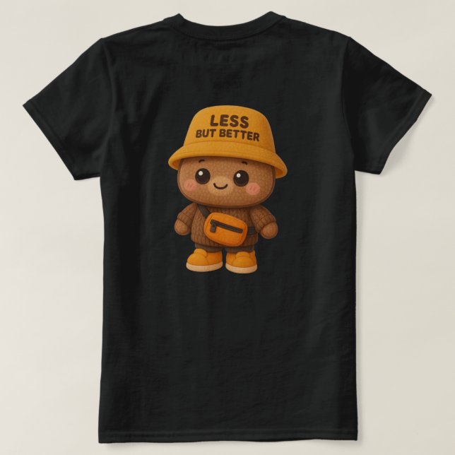 Bedårande "Mindre Men Bättre" Björn T-shirt (Design baksida)