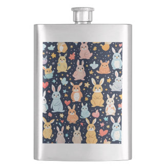 Bedårande Mjuk Pastell Baby Djur Klassisk Flask Fickplunta