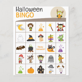 Bedårande monster & pumpa Halloween BINGO-kort!