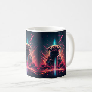 Bedårande Mops i Futuristisk Robotkostym Kaffemugg