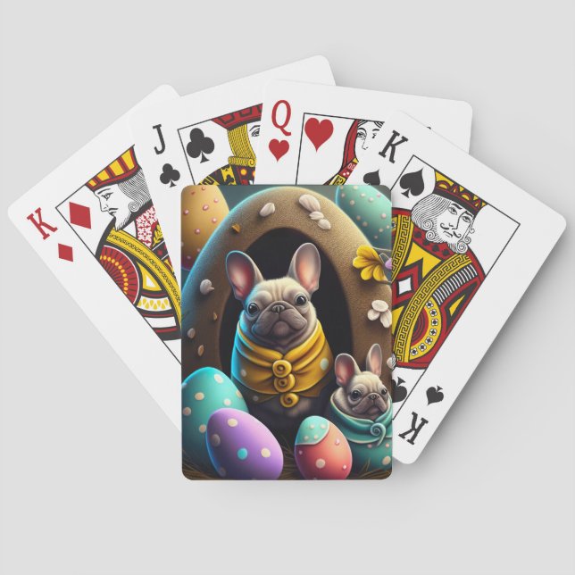 Bedårande Mops med Påskägg En Festlig och Söt Casinokort (Baksidan)