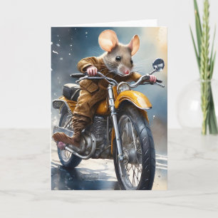 Bedårande mus som kör motorcykel kort