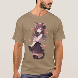 Bedårande Neko Anime Flickvän familj T Shirt