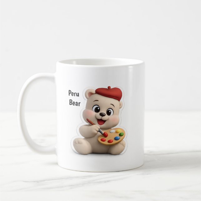 Bedårande och söt teddybjörn design kaffemugg (Vänster)