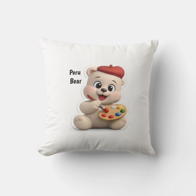 Bedårande och söt teddybjörn design kudde (Framsida)