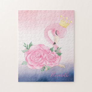 Bedårande Ombre Färgglad Söt Flamingo Pussel