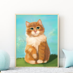 Bedårande Orange Katt Bebis- och Barnkammardekor Poster