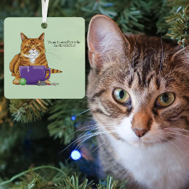 Bedårande Orange Tabby Grön Mors Dag Lila  Julgransdekoration