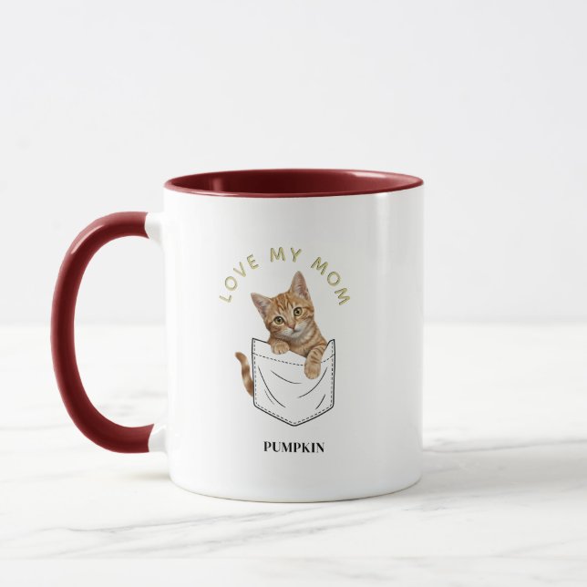 Bedårande Orange Tabby Katt i Ficknamn Mugg (Vänster)