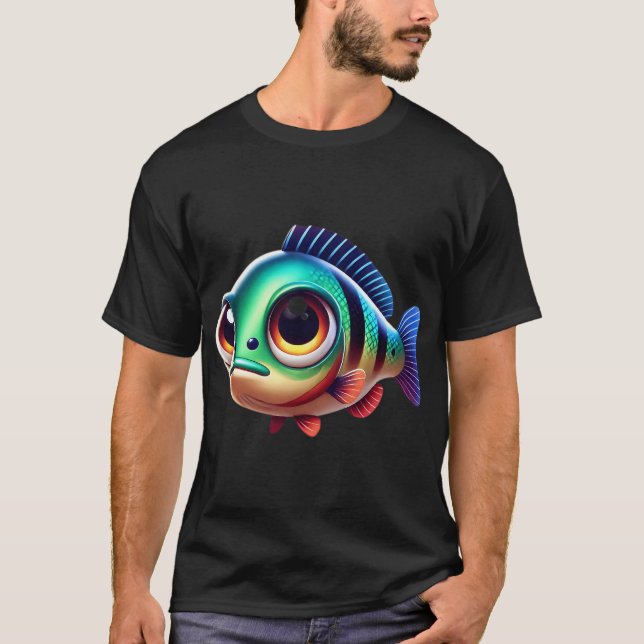 Bedårande Påfågelbass Fisk T Shirt (Framsida)