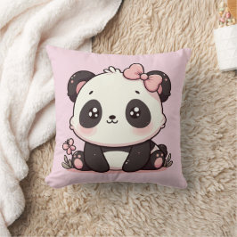 Bedårande panda bebis kudde rosa