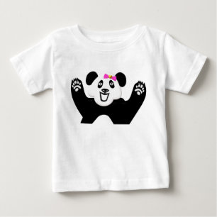 Bedårande Panda med Rosa Slöja T Shirt